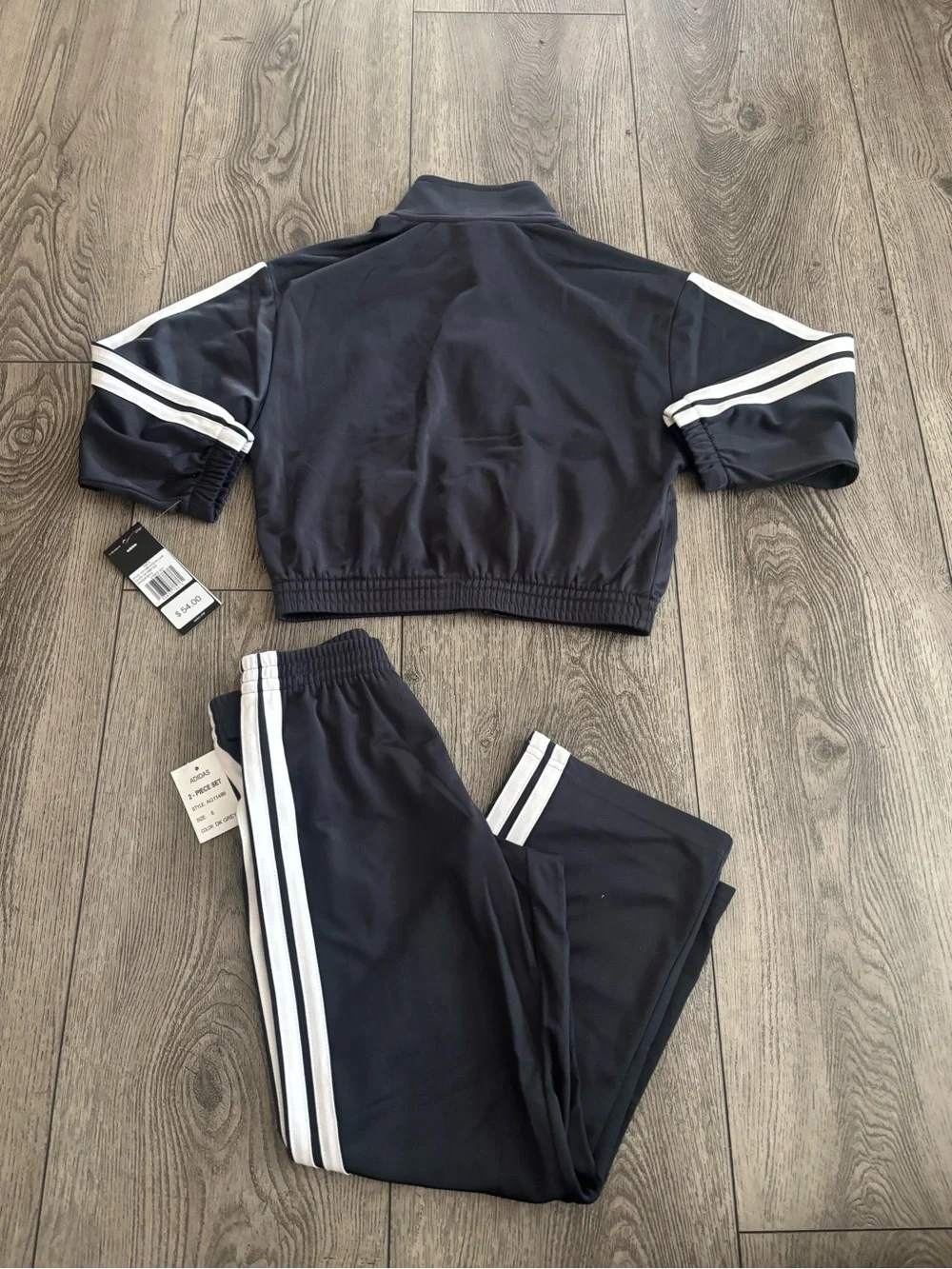 Adidas blue and White Kids Track Jacket & Pants Set